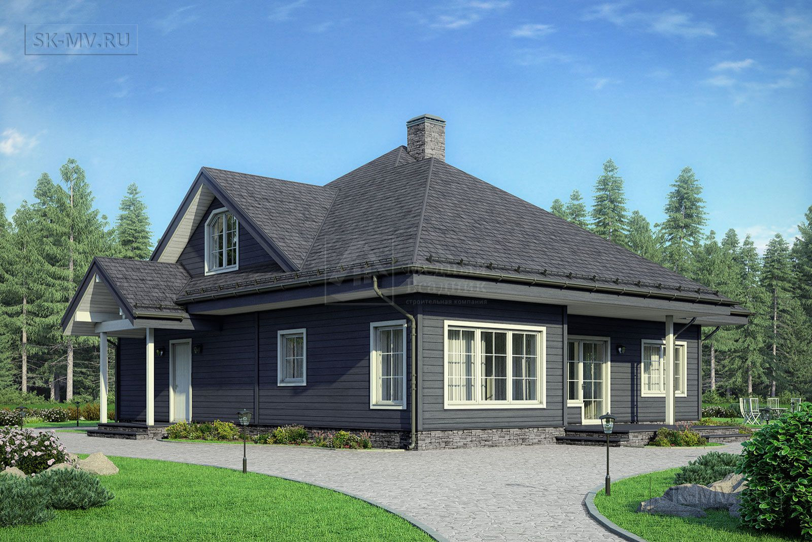 Обложка проекта: Проект загородного дома "Олики" | 180 кв.м | sk-mv.ru