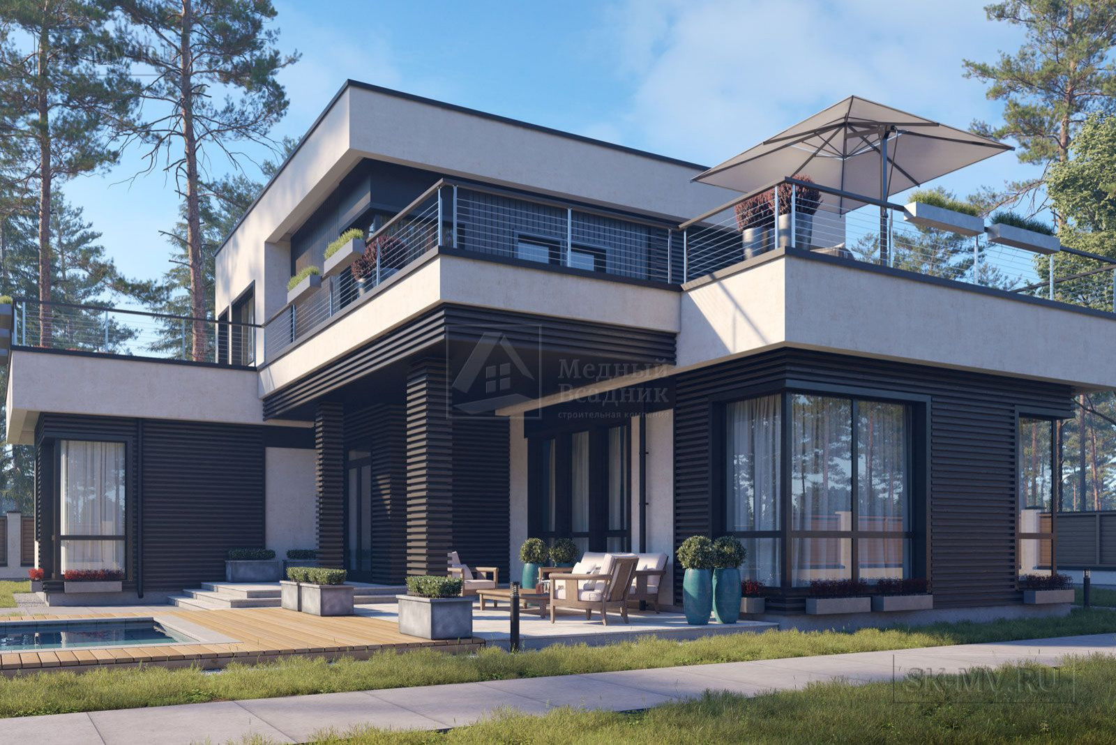 Проект дома в стиле хай-тек Зеленогорск | 304 кв.м | sk-mv.ru