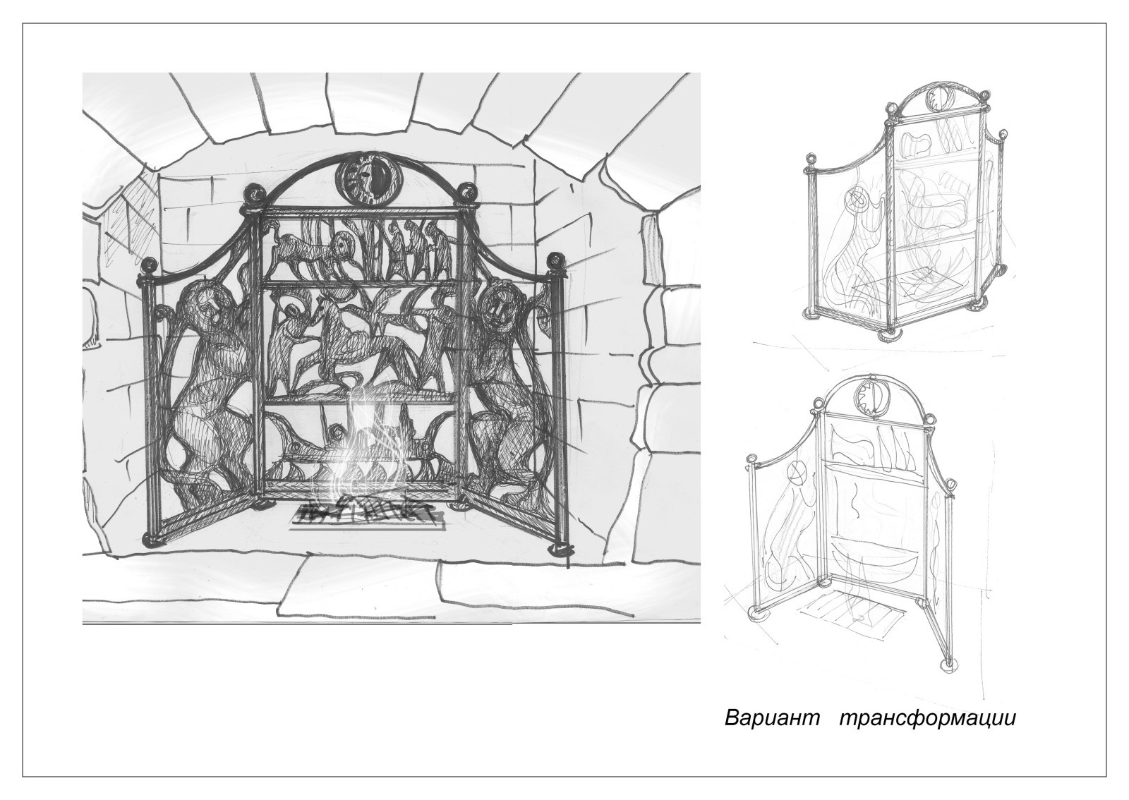 Литой декор для камина