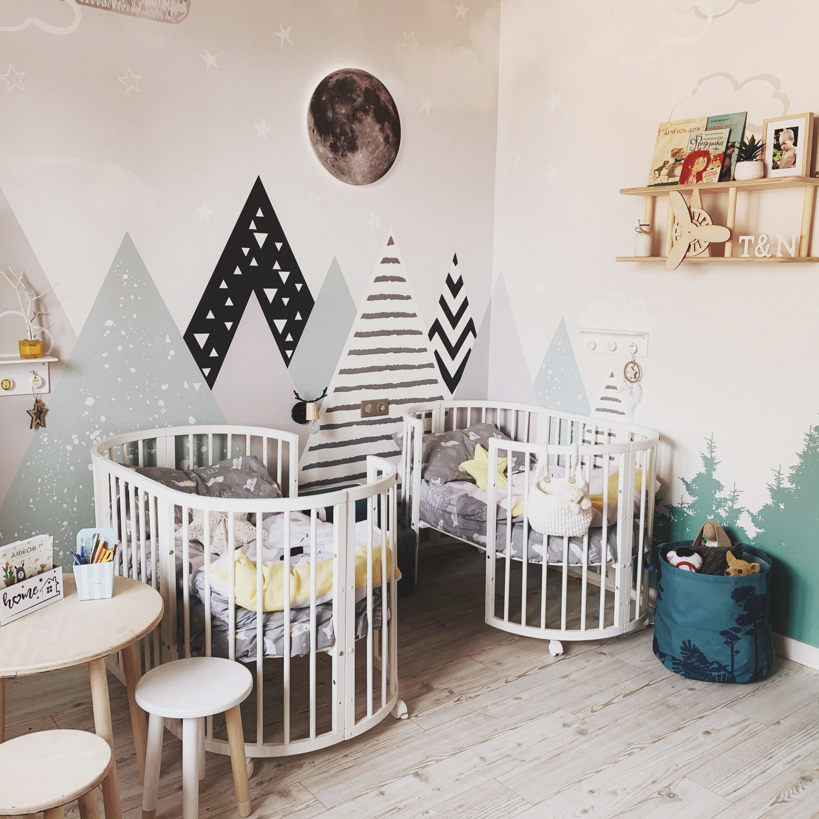 Обложка проекта: Детская в скандинавском стиле для близнецов