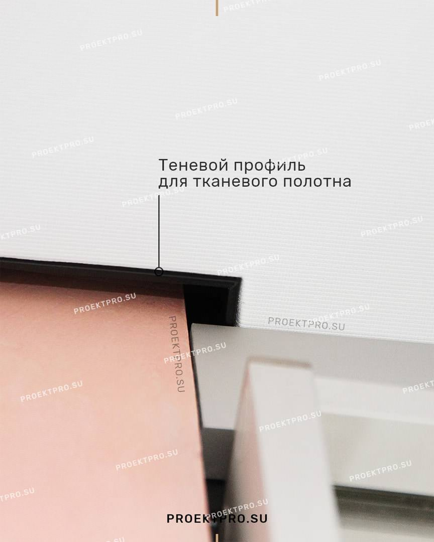 Обложка проекта: Тканевый теневой потолок с треками в детской