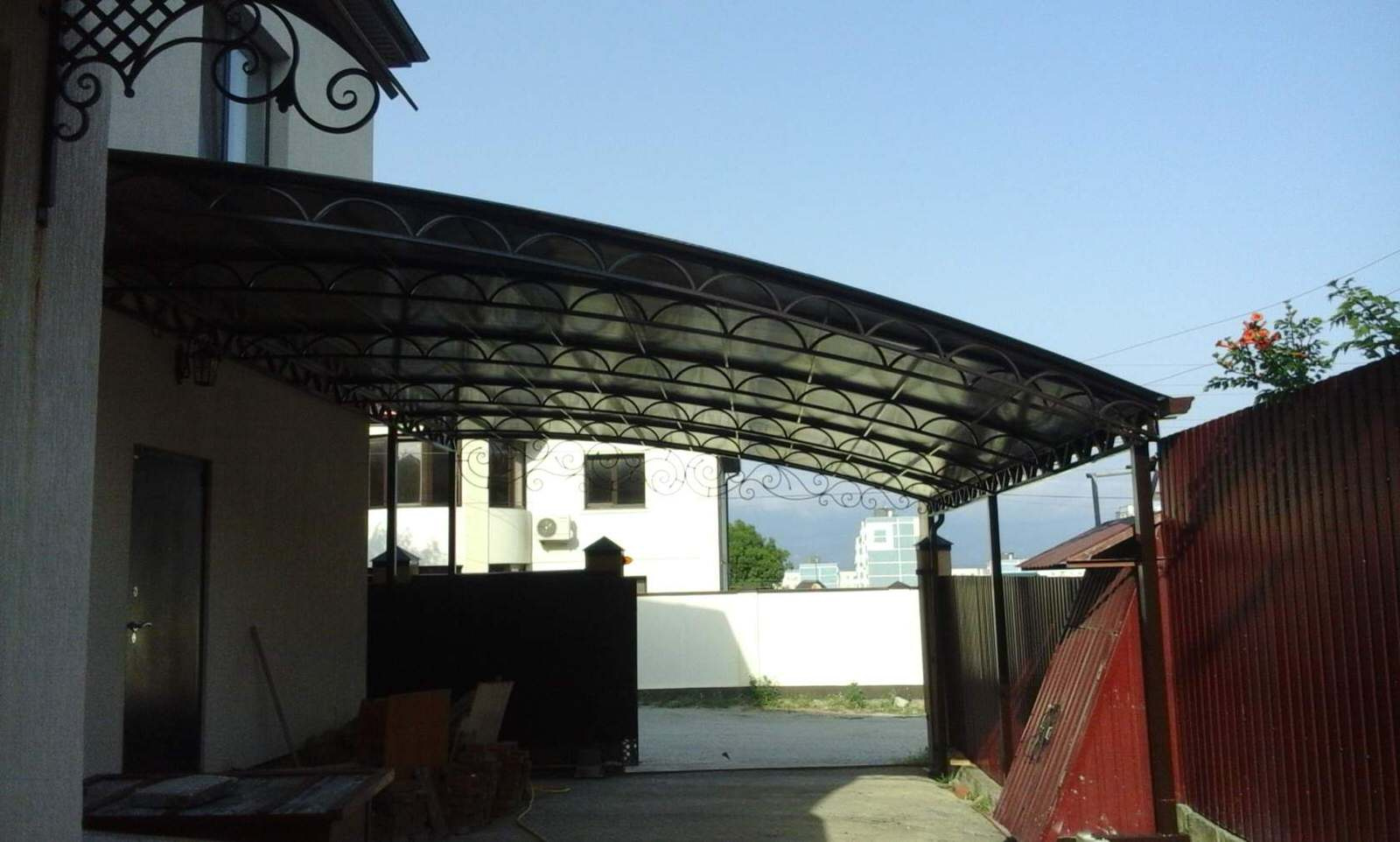 Навесы (кованые) из сотового поликарбоната