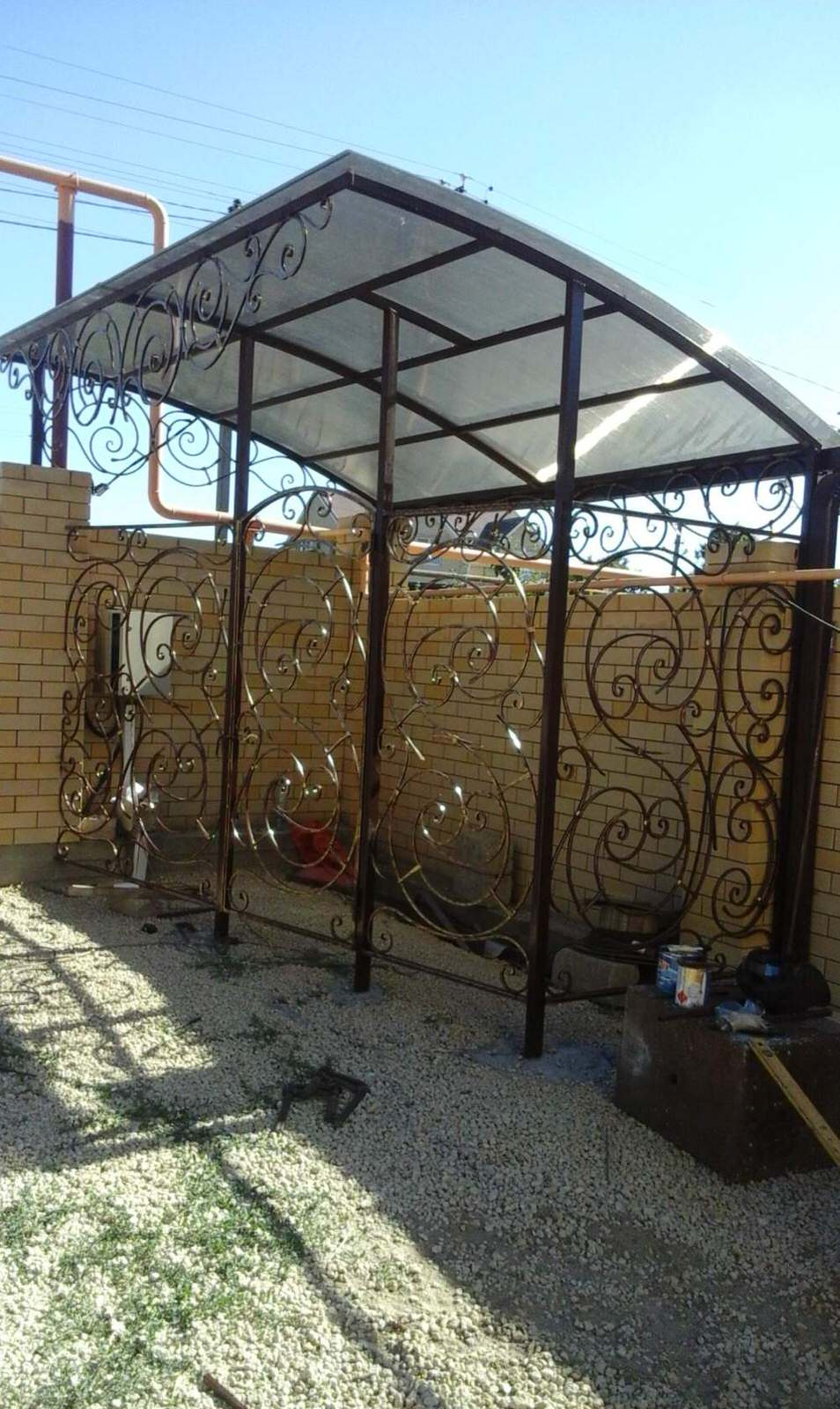 Навесы (кованые) из сотового поликарбоната