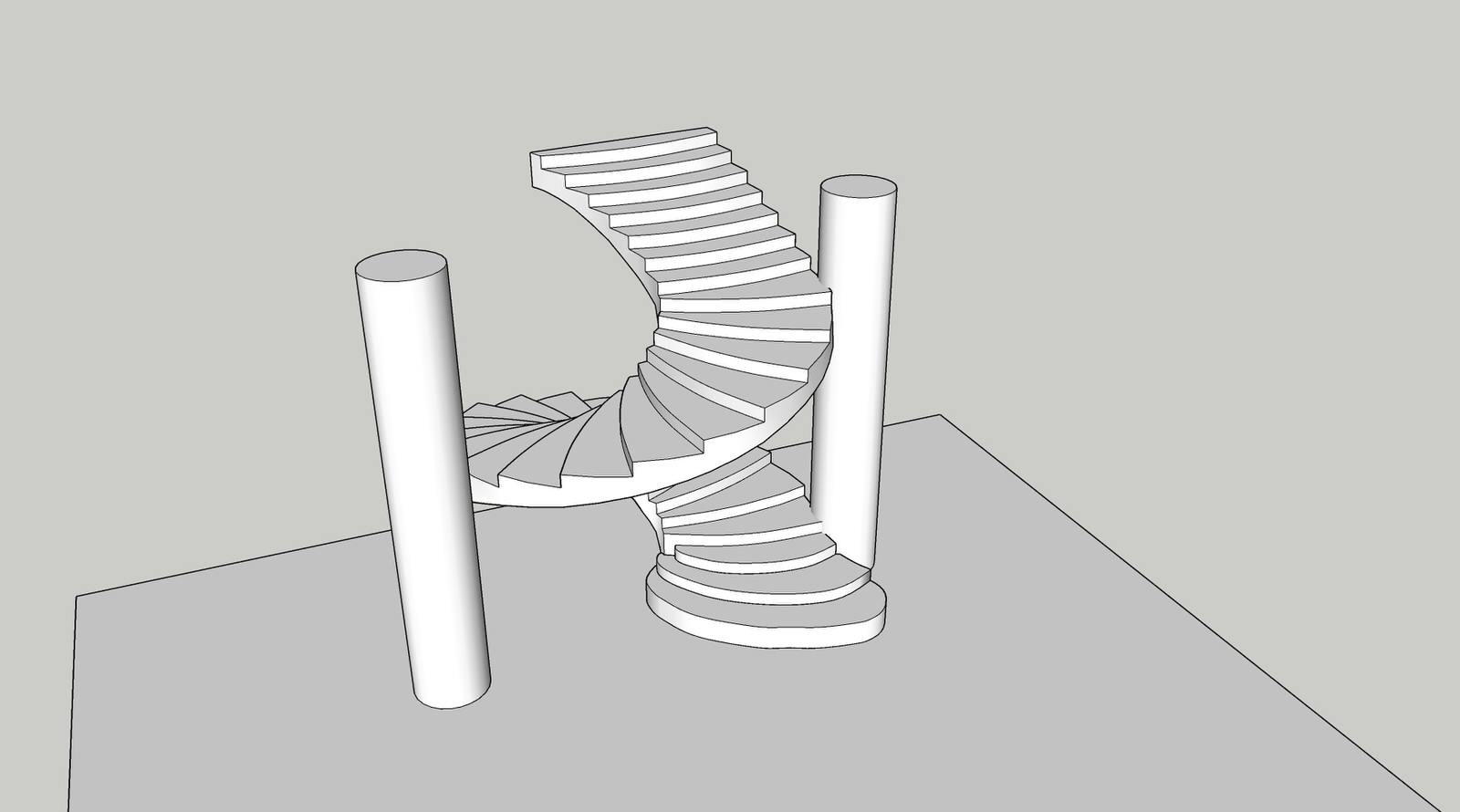 Обмерные работы по созданию 3D модели спиральной лестницы переменной кривизны