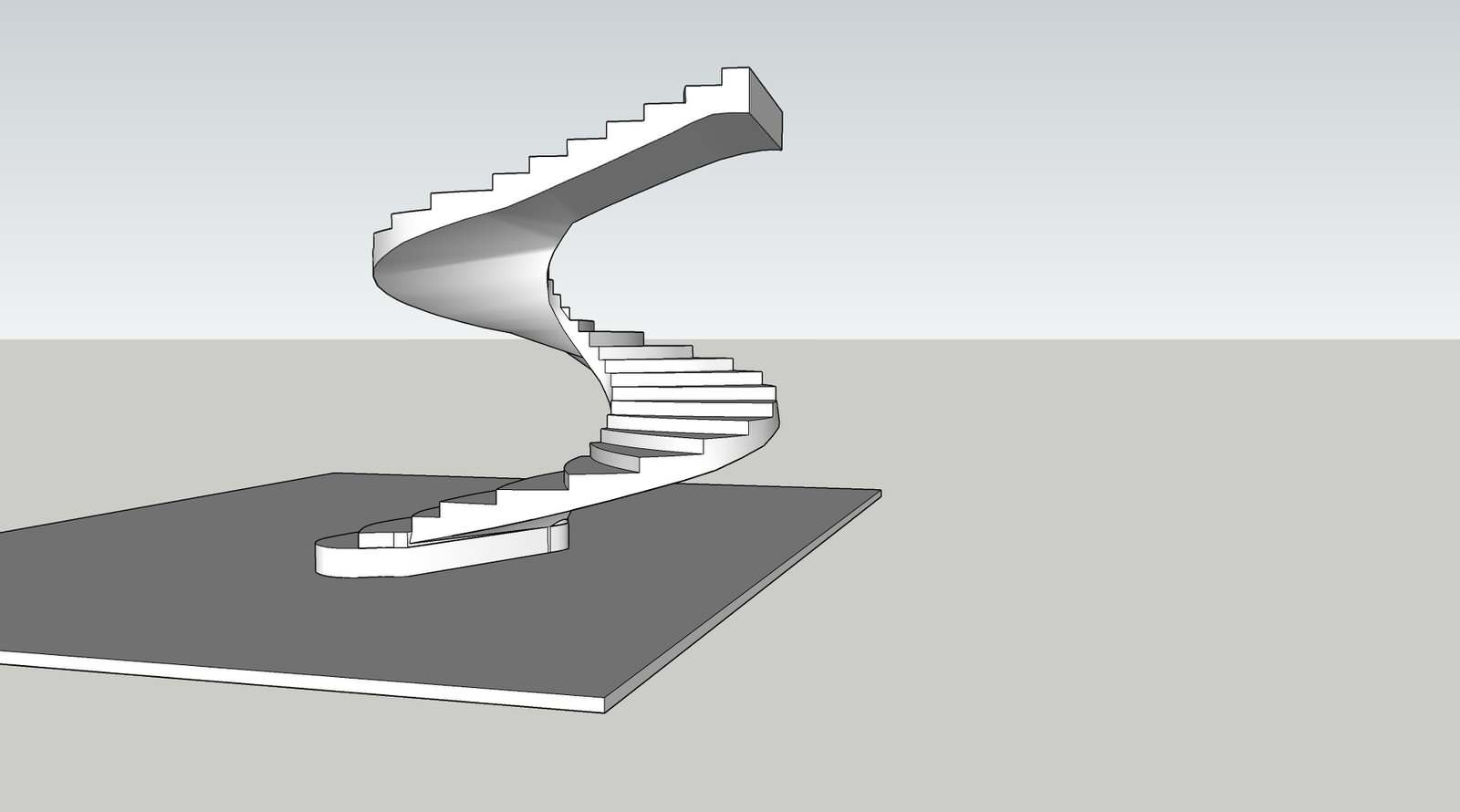 Обмерные работы по созданию 3D модели спиральной лестницы переменной кривизны