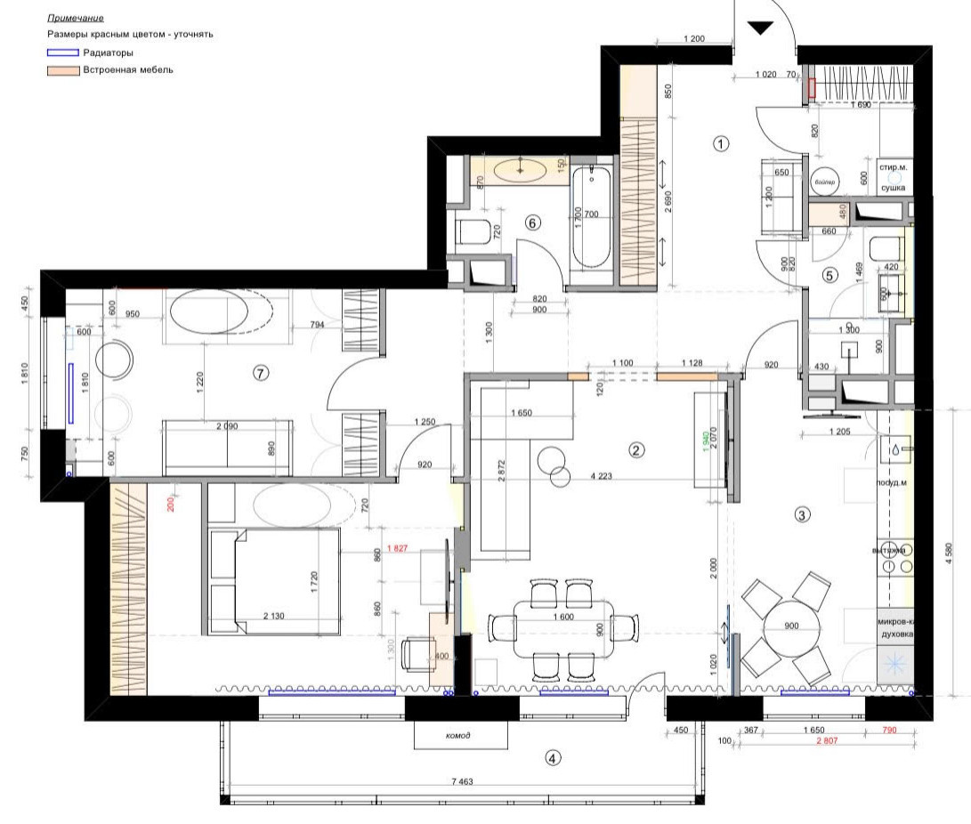 Ремонт трехкомнатной квартиры 104 м² в Москве