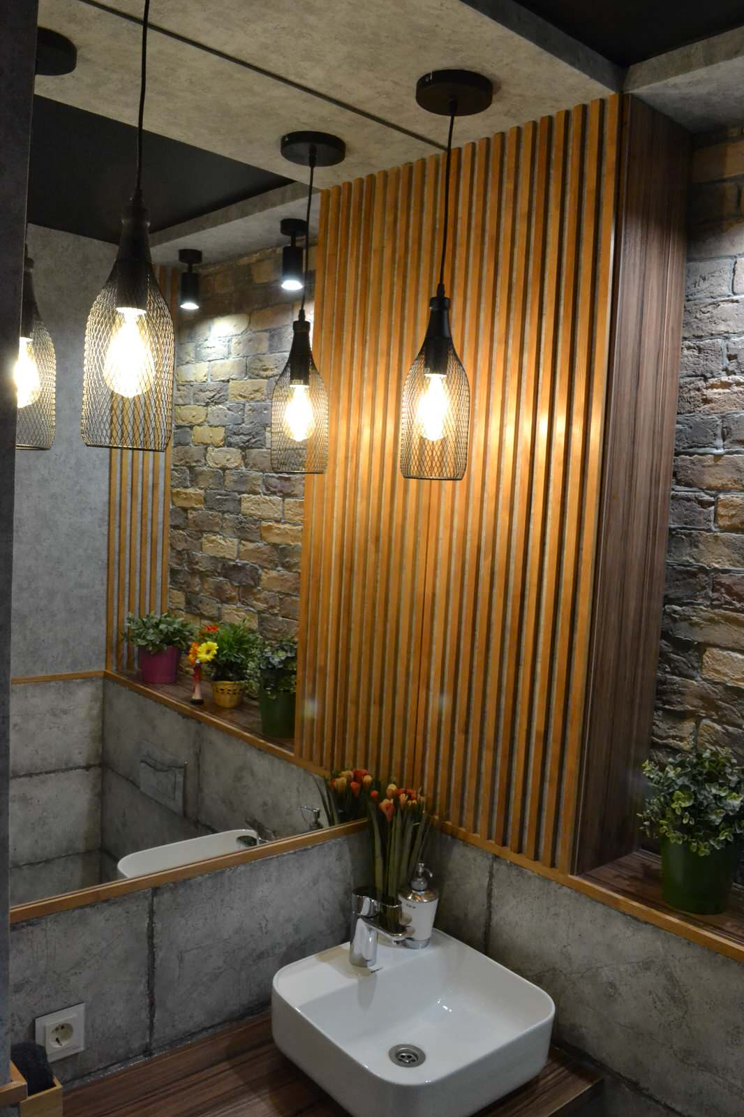 Санузел в стиле ЛОФТ