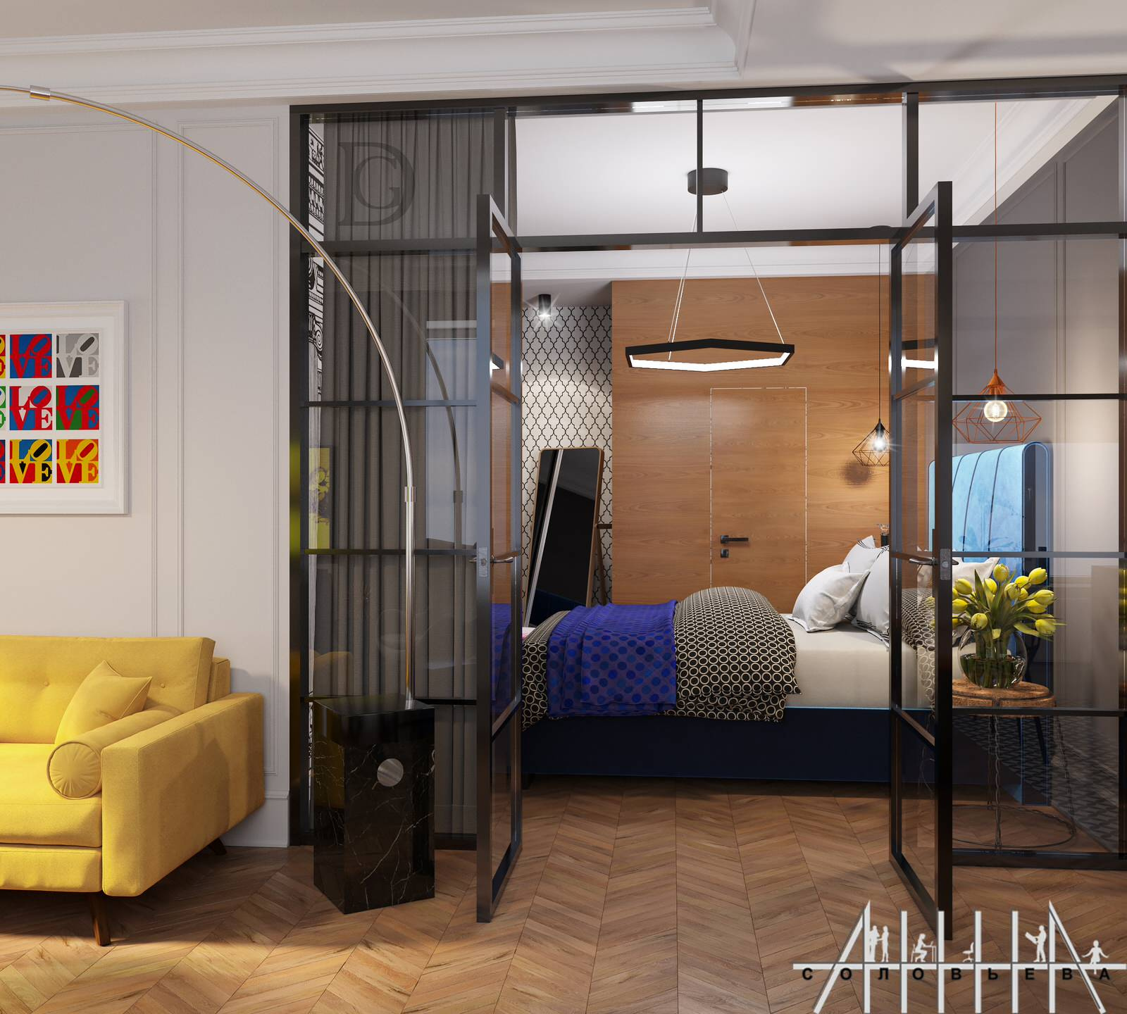 Interior design of a residential flat at Moscow