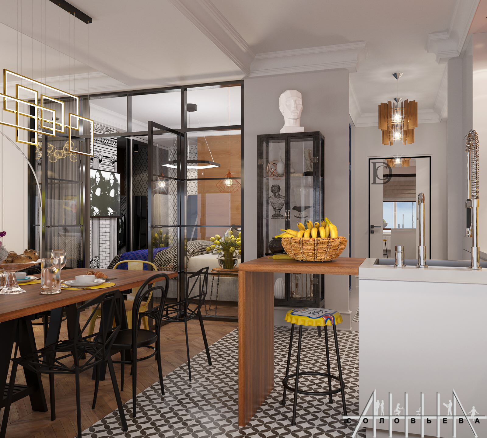 Interior design of a residential flat at Moscow