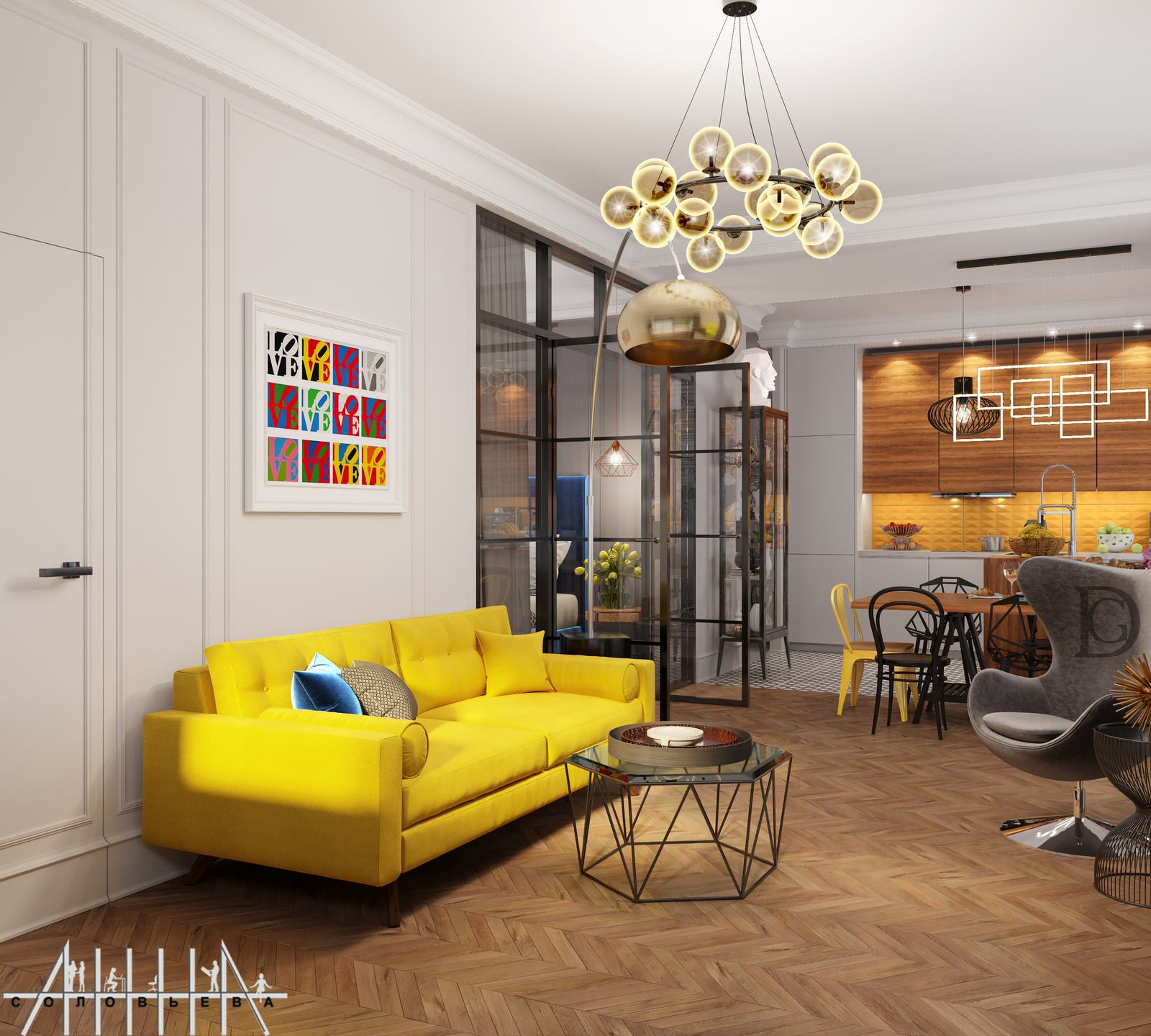 Interior design of a residential flat at Moscow