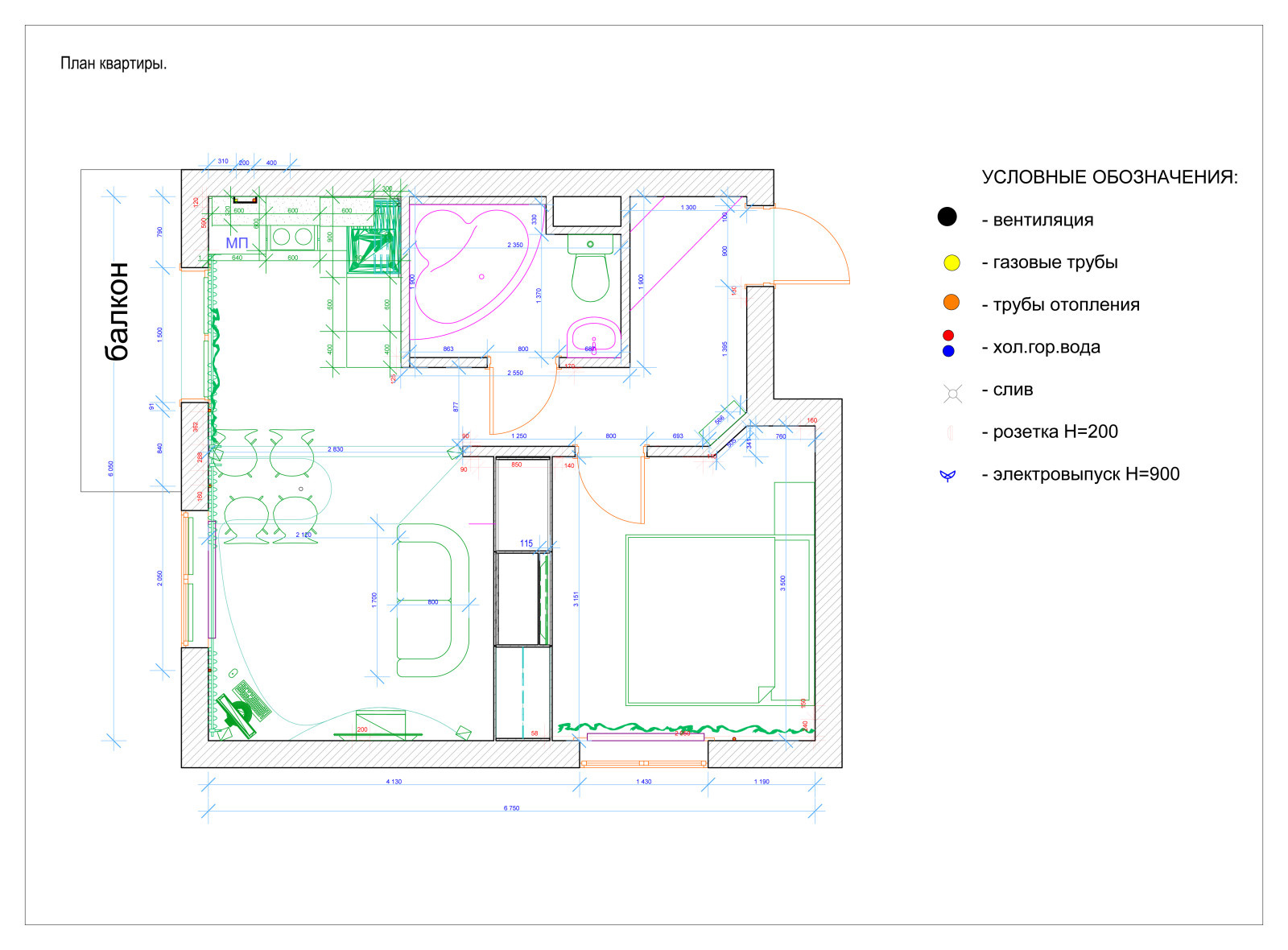 Квартира-студия в Одинцово 38 кв.м. - реализованный проект