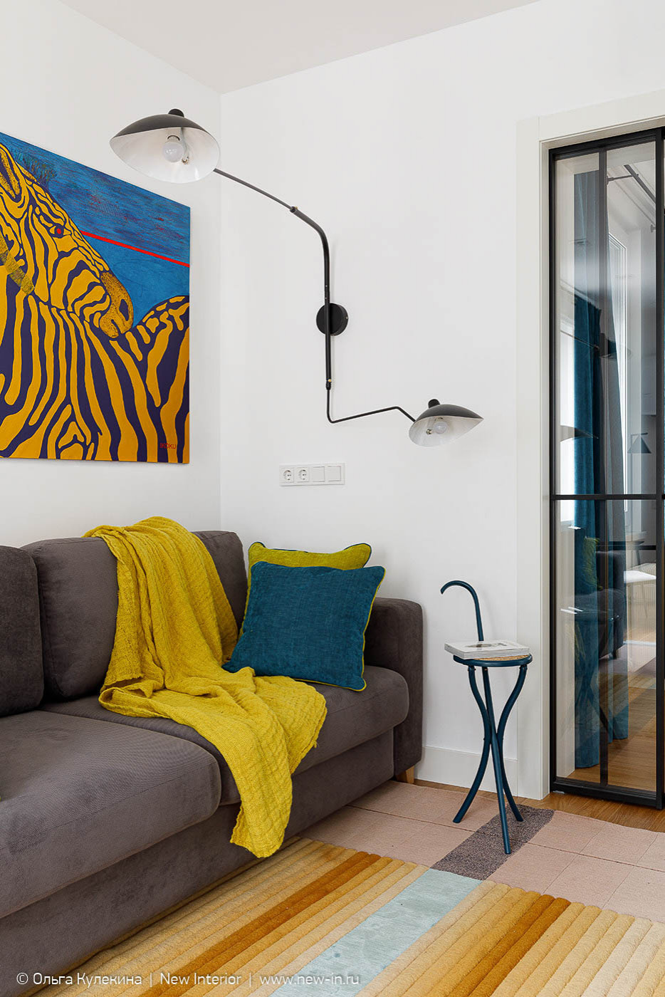 Квартира в стиле mid-century modern в ЖК Европа сити - 68 м²