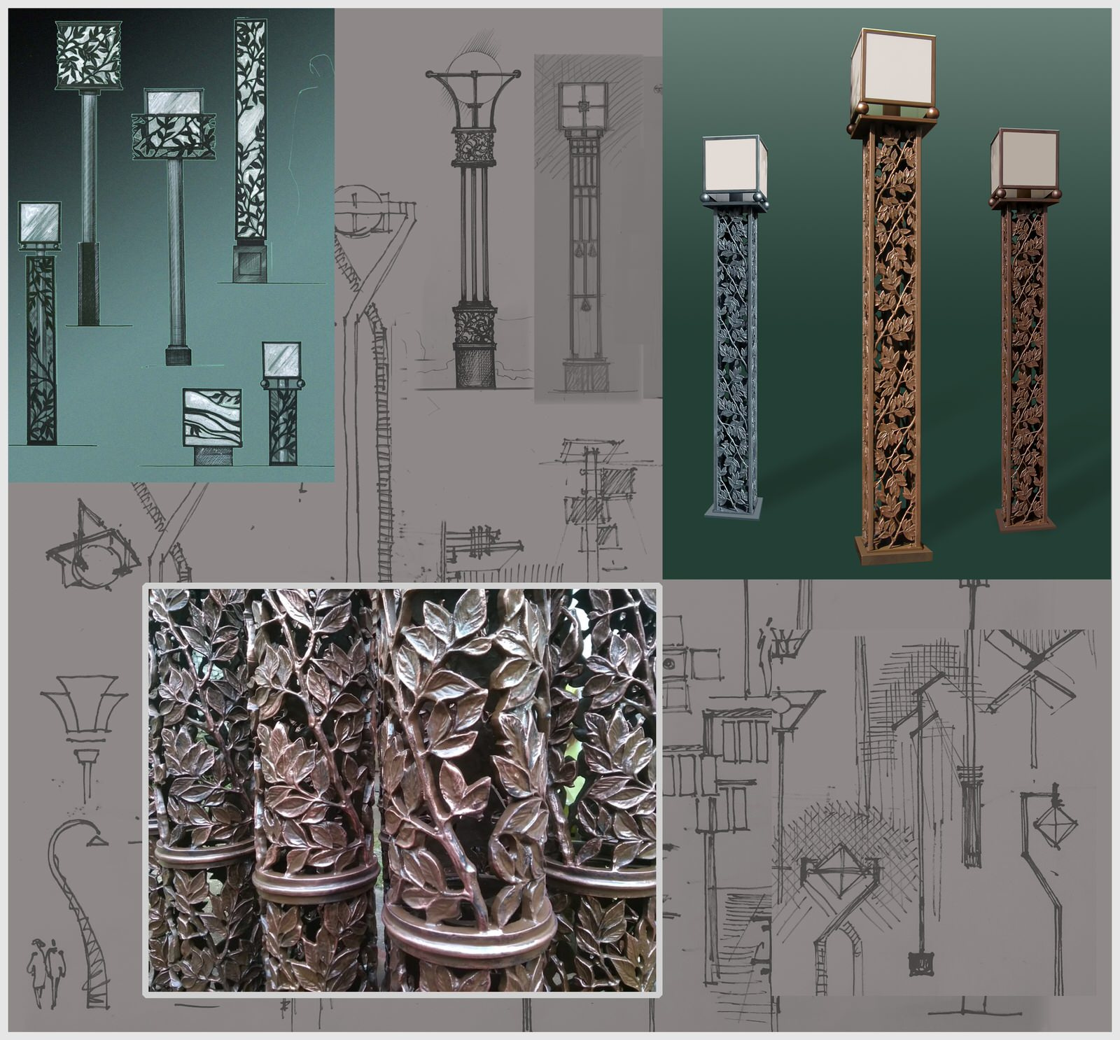 Светильники с литым декором