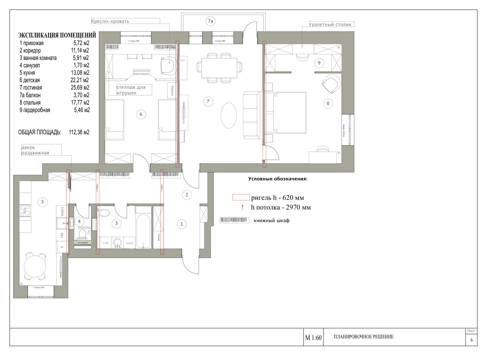 Квартира в стиле неоклассика 112м2