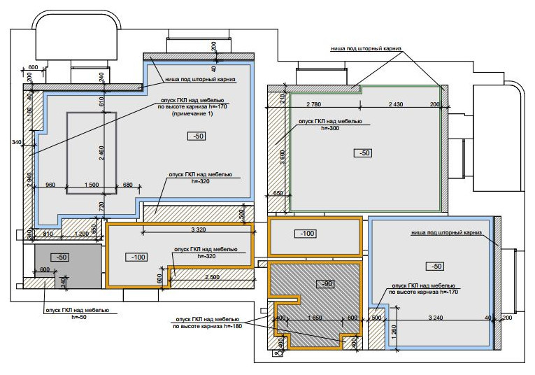 рабочие чертежи: потолки