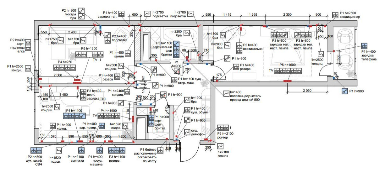 рабочие чертежи: электрика