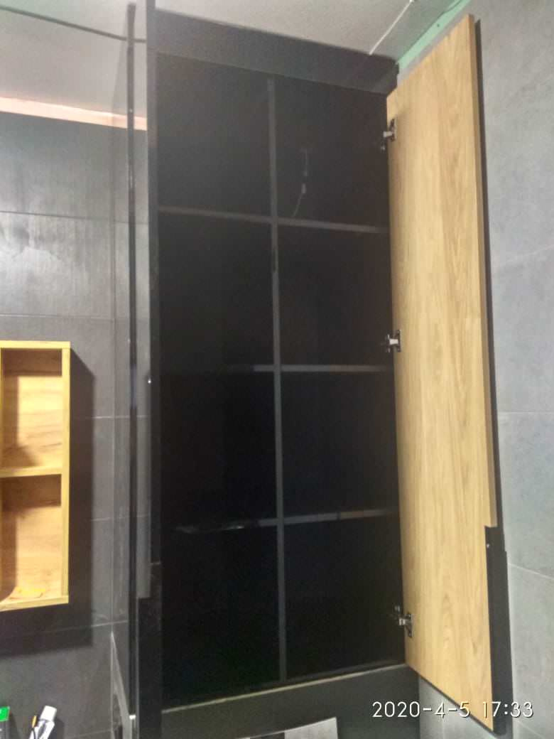 Кухня черный глянец акрил, шкаф в ванну, подвесная тумба