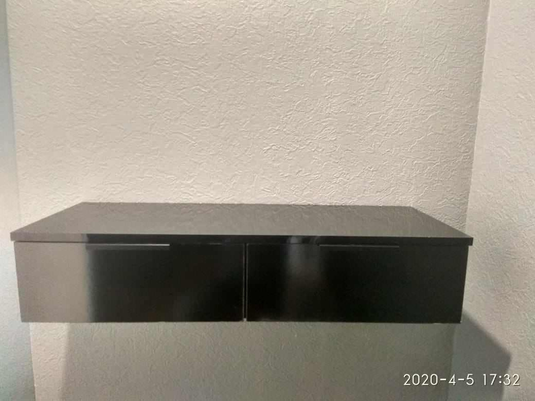 Кухня черный глянец акрил, шкаф в ванну, подвесная тумба