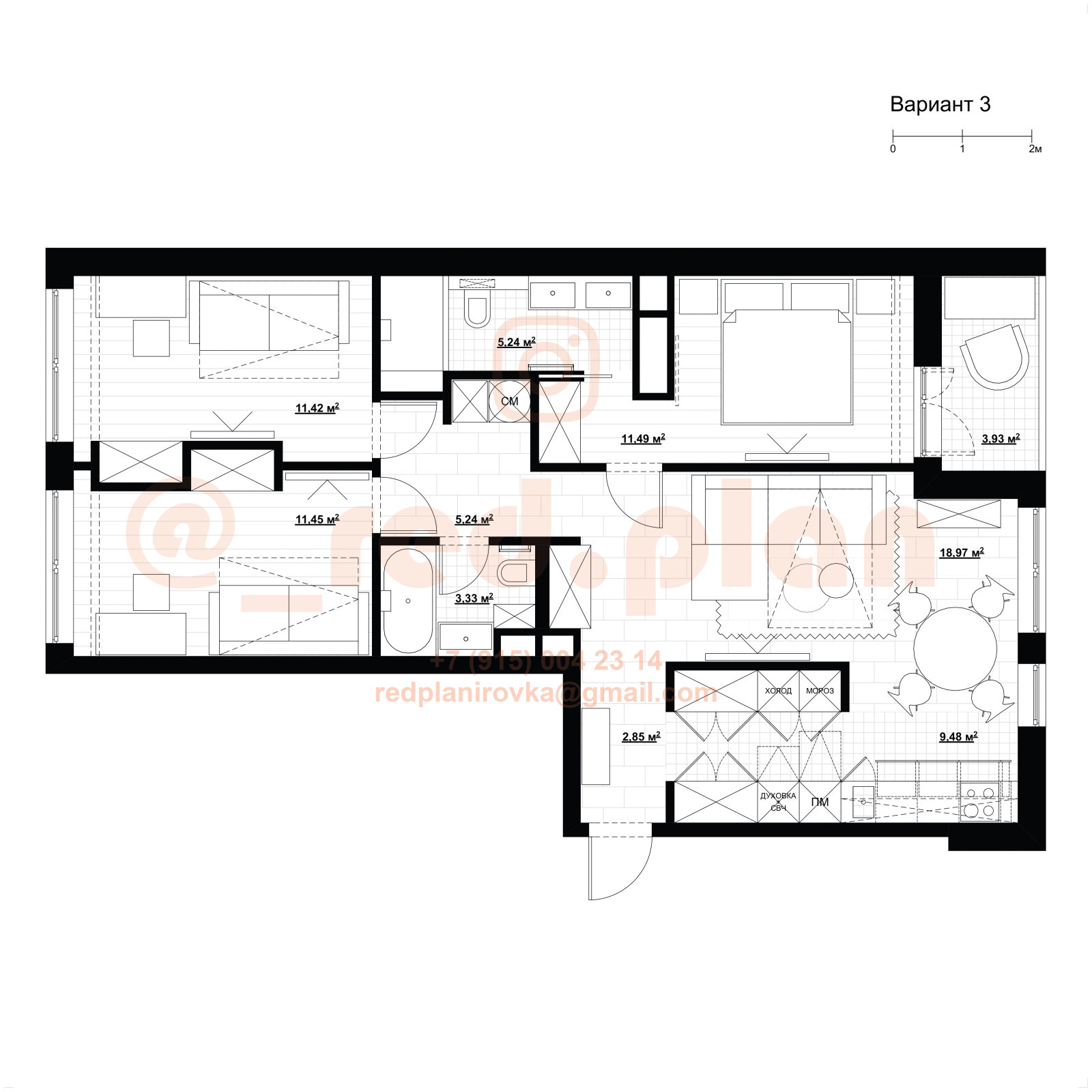 Квартира #4_варианты планировки @_red.plan