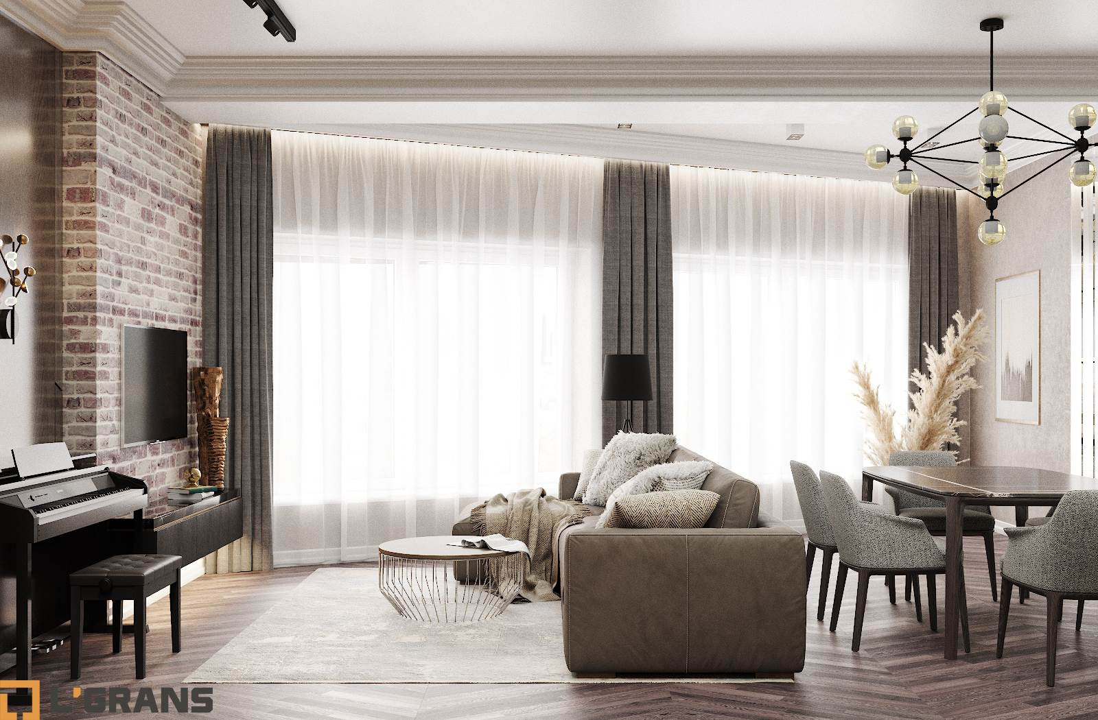 Дизайн проект интерьера квартиры в ЖК Гродеков