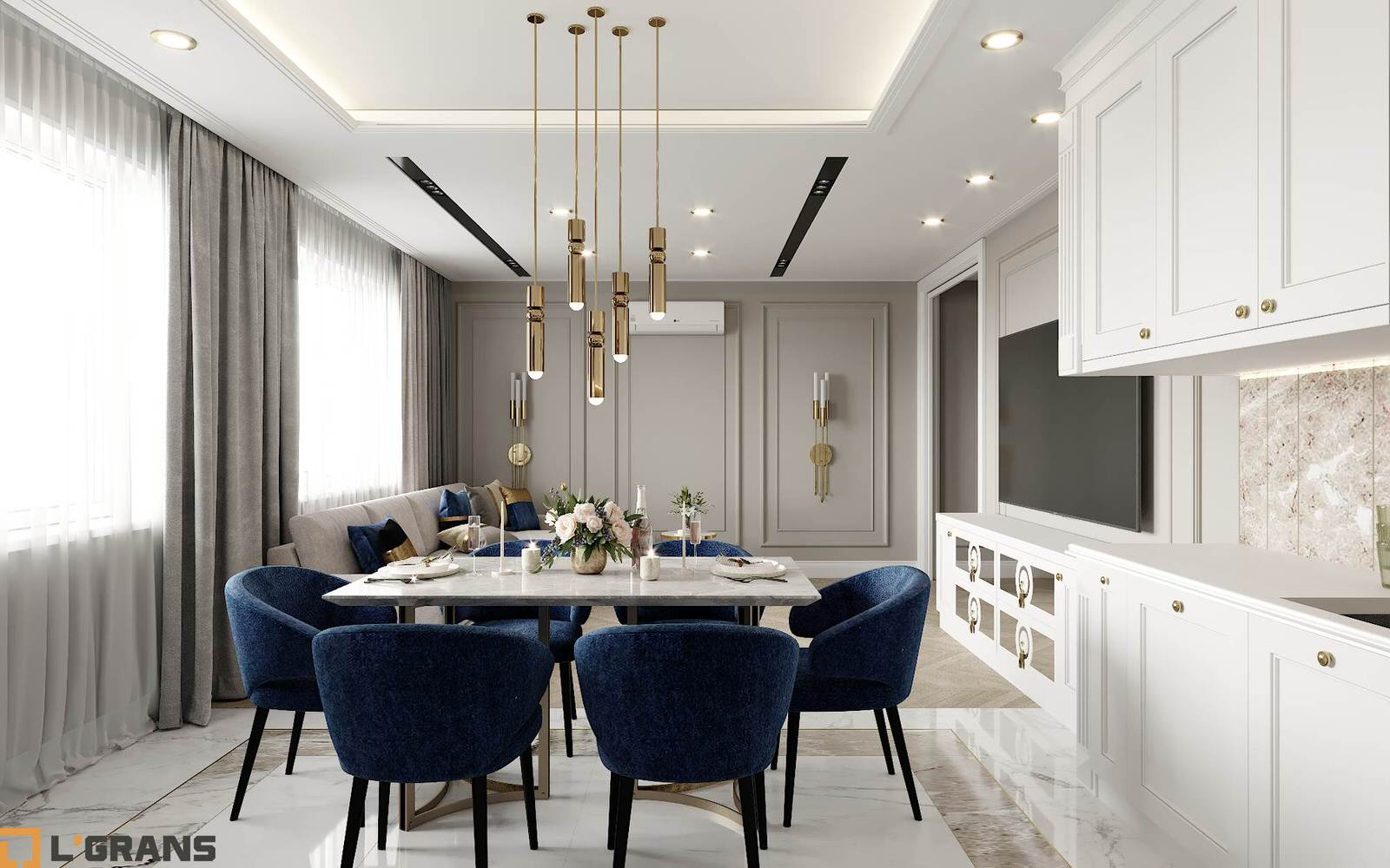 Дизайн проект интерьера 3к. квартиры в ЖК Культура