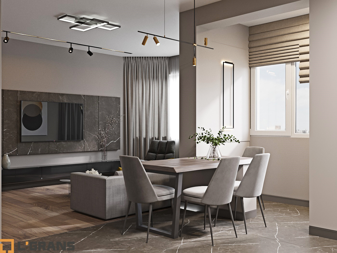 Дизайн проект интерьера 3к. квартиры ул. Советская