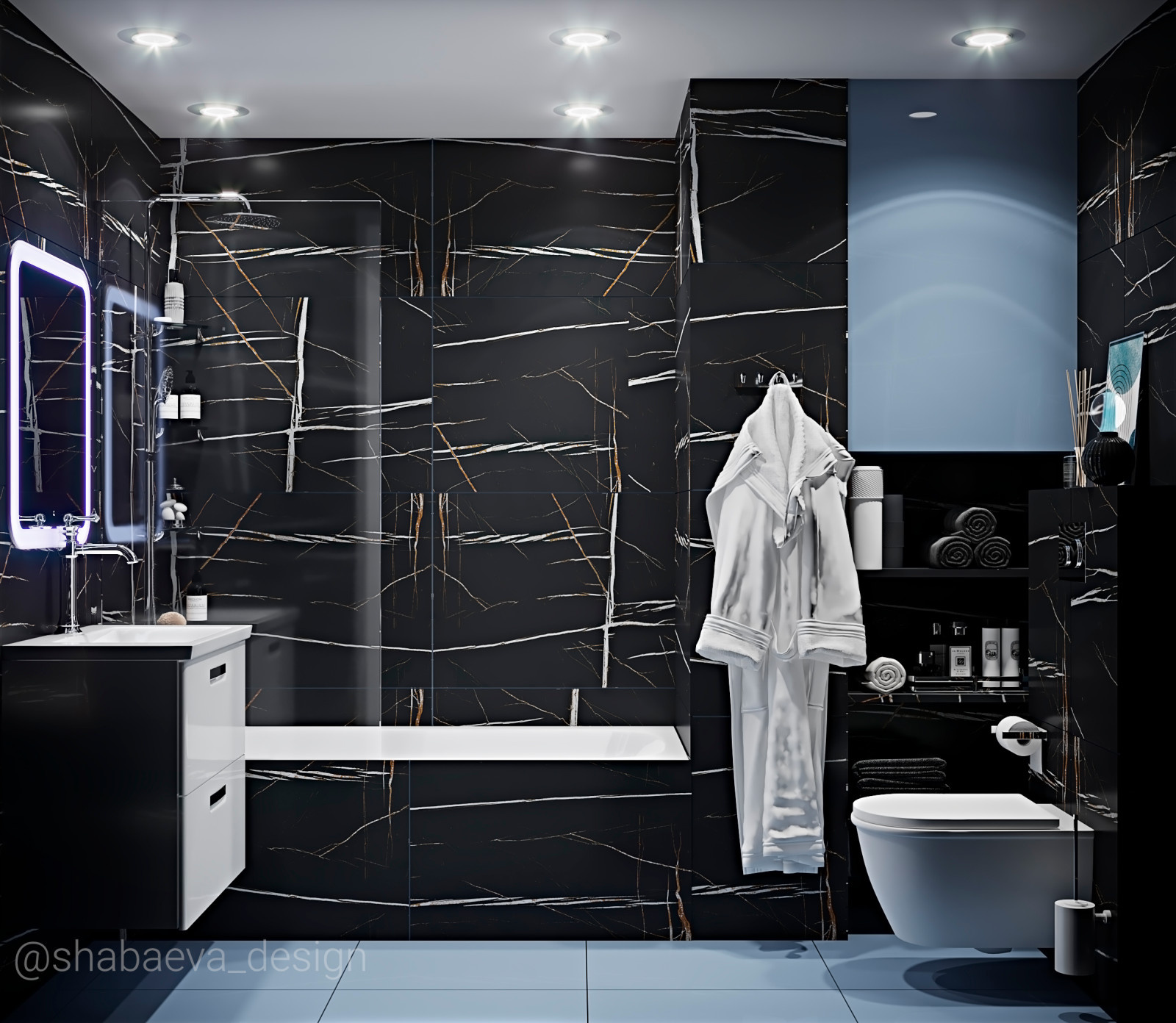 Маленький темный санузел