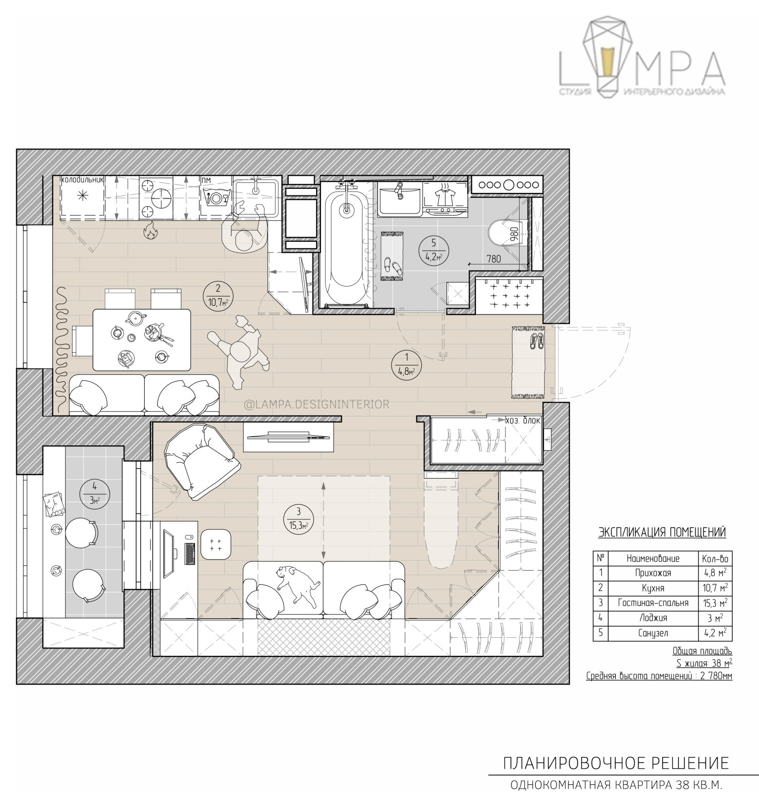 Однокомнатная квартира ЖК Мейн Хаус (Main House)