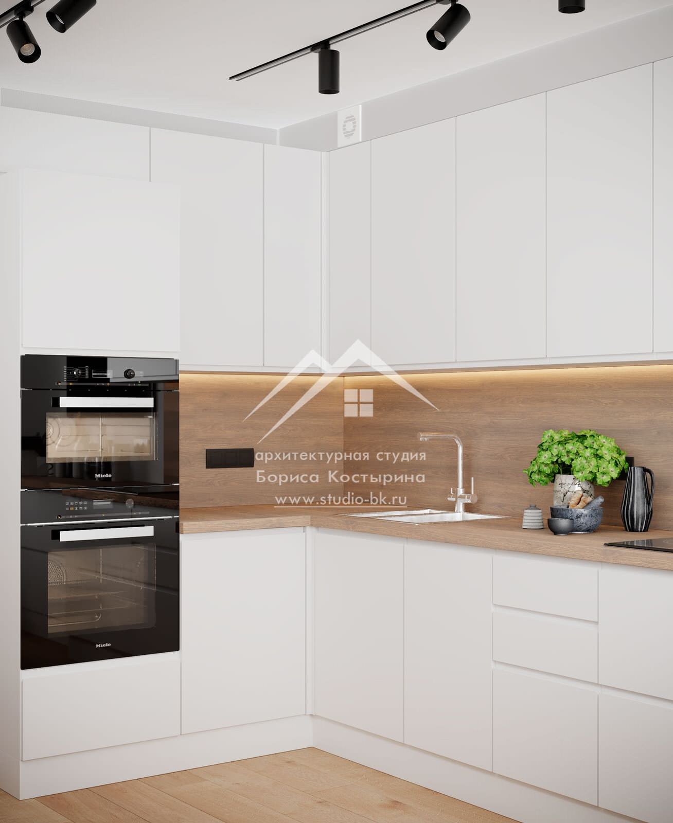 Проект интерьера квартиры в современном стиле, 60 кв.м.