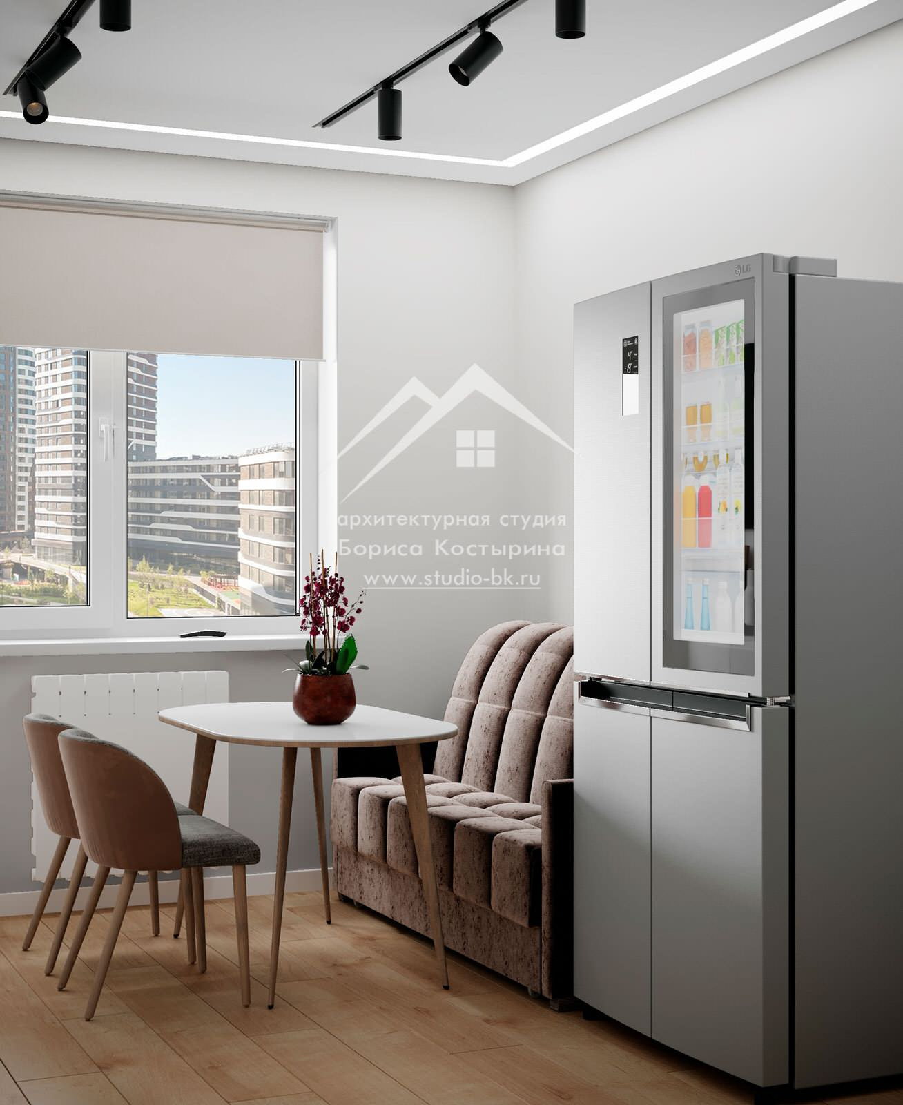 Проект интерьера квартиры в современном стиле, 60 кв.м.