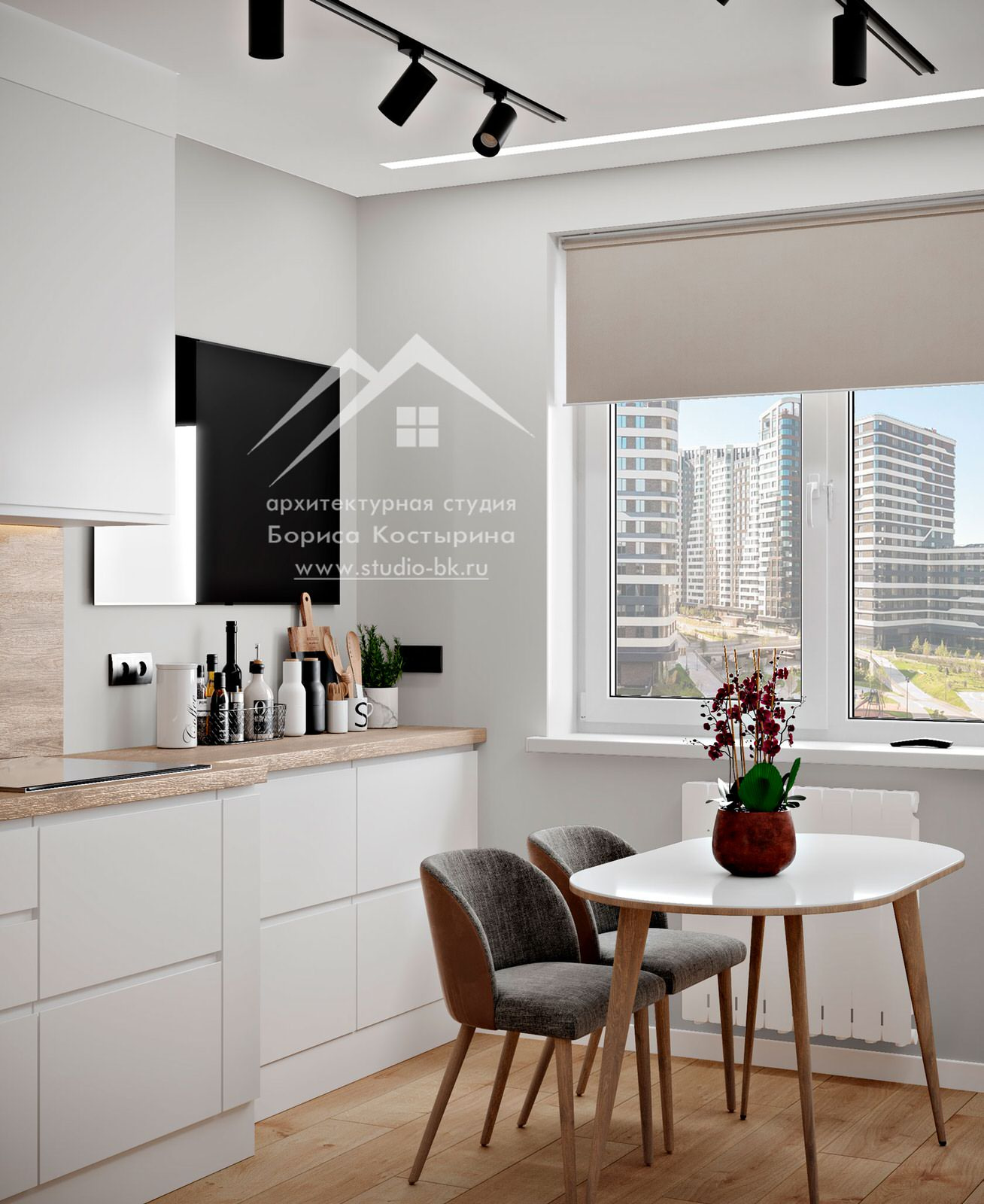 Проект интерьера квартиры в современном стиле, 60 кв.м.