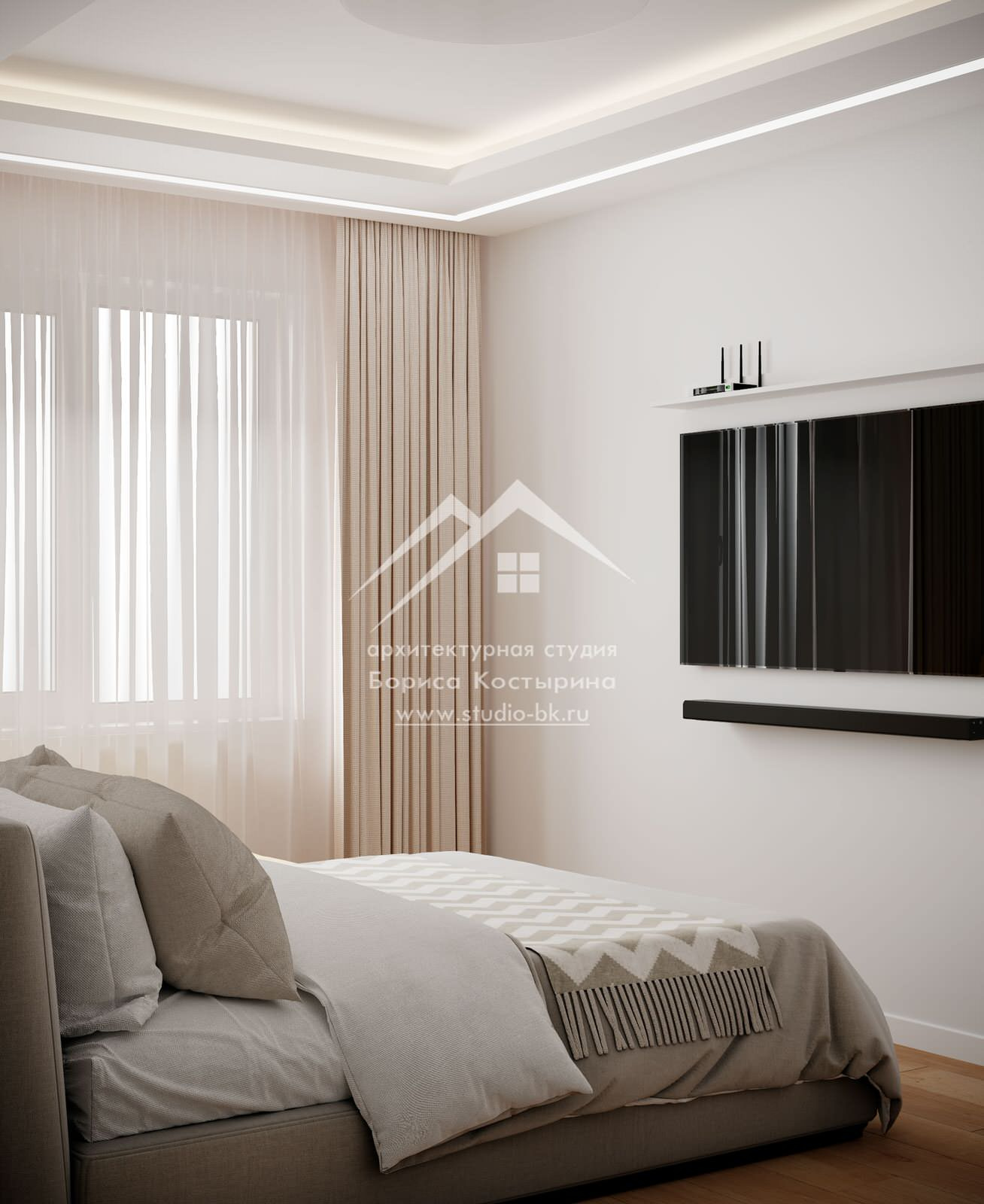 Проект интерьера квартиры в современном стиле, 60 кв.м.