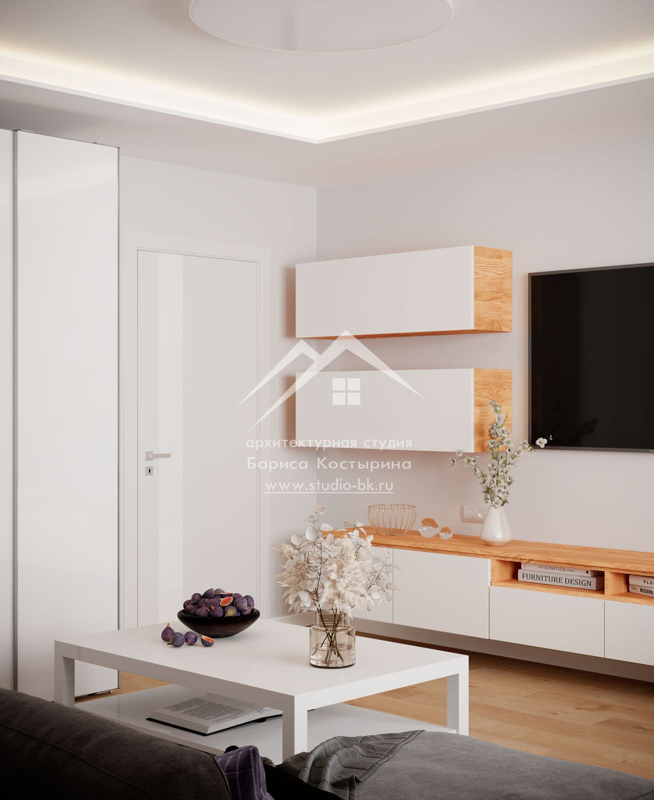 Проект интерьера квартиры в современном стиле, 60 кв.м.