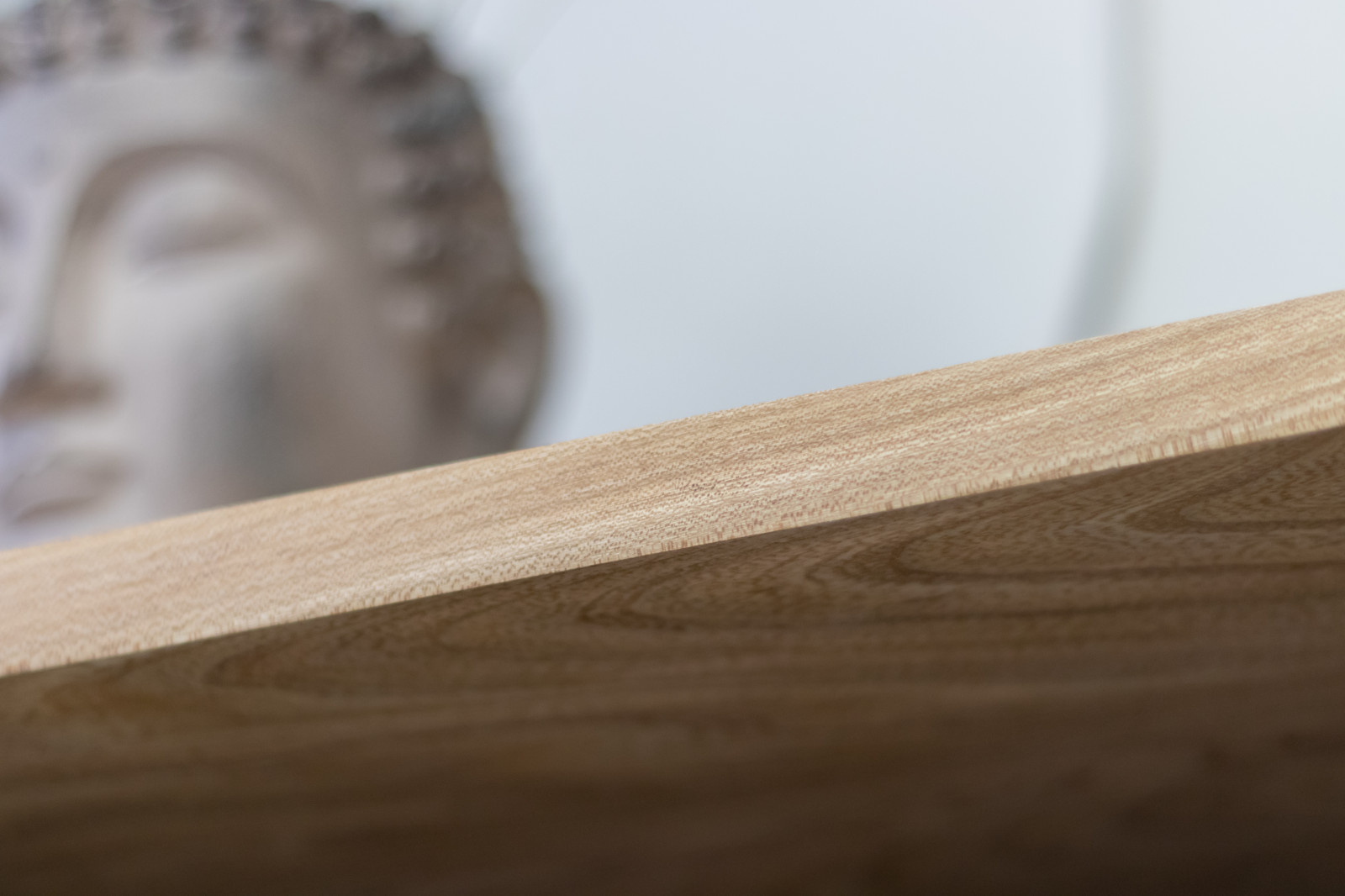 Стеллаж-тумба из стекла и массива бука в гостиной