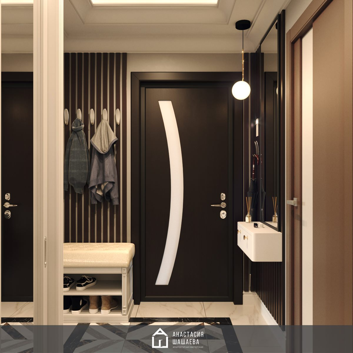 Дизайн интерьера 2-к квартиры 73 м2