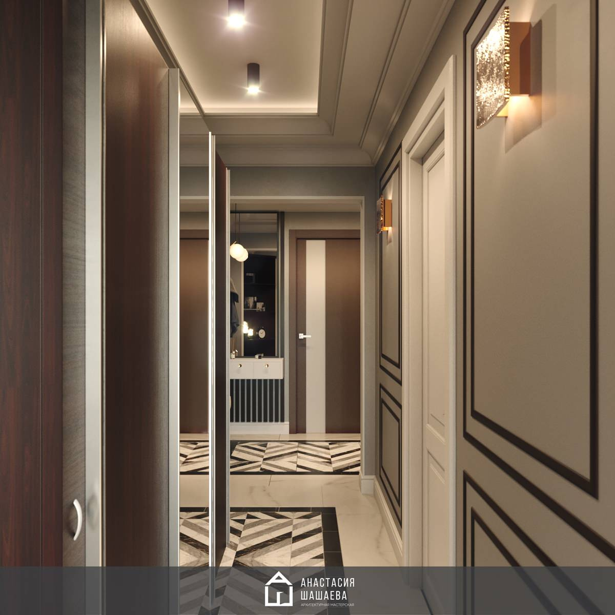 Дизайн интерьера 2-к квартиры 73 м2