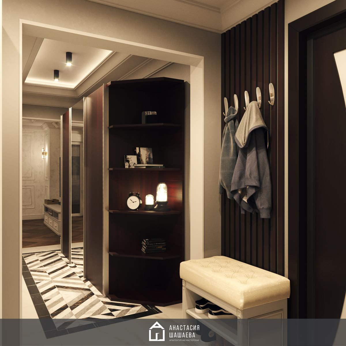 Дизайн интерьера 2-к квартиры 73 м2