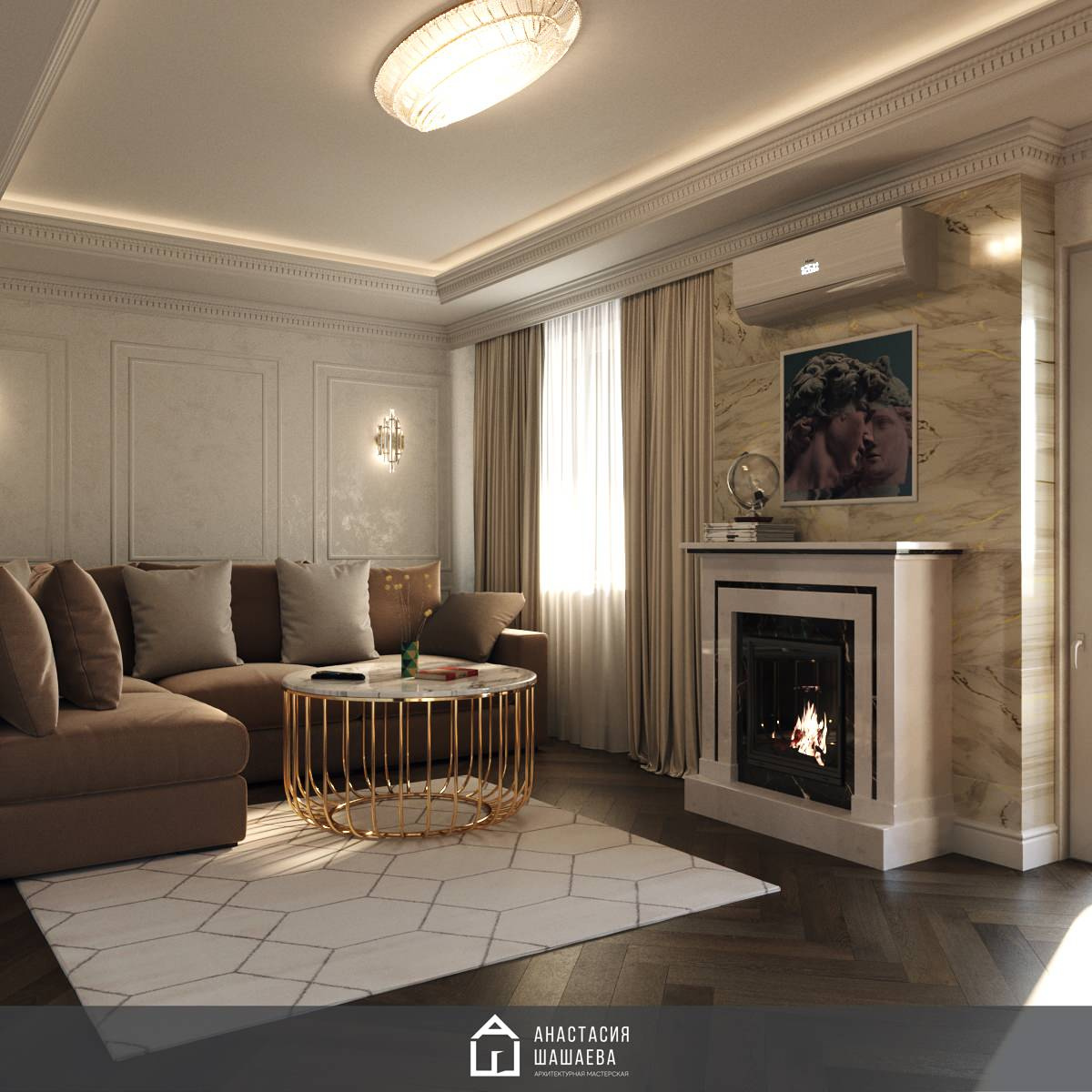 Дизайн интерьера 2-к квартиры 73 м2