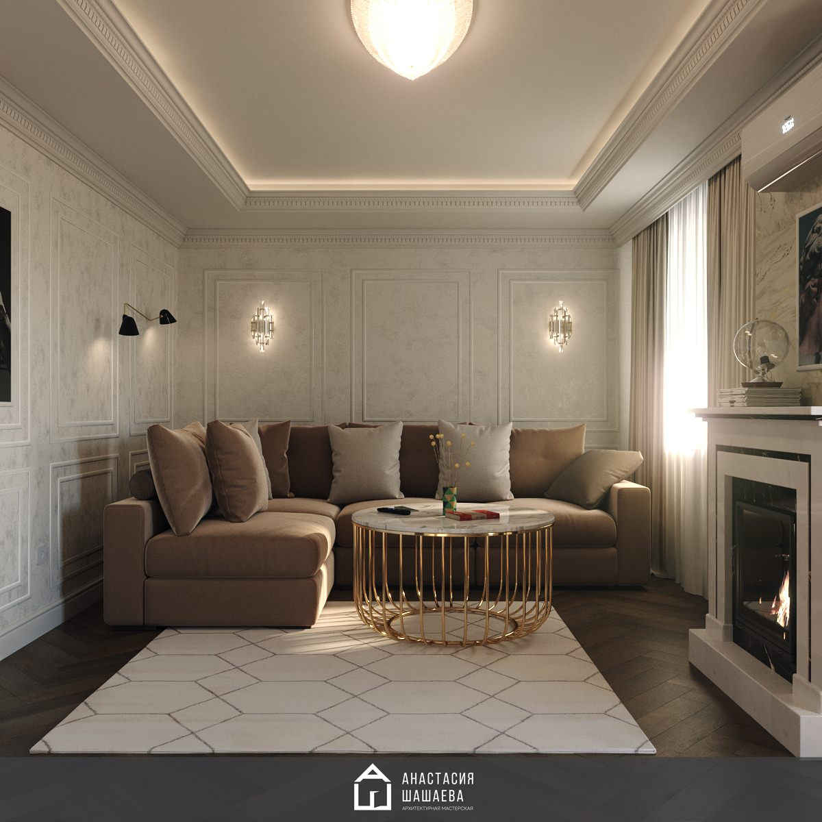 Дизайн интерьера 2-к квартиры 73 м2