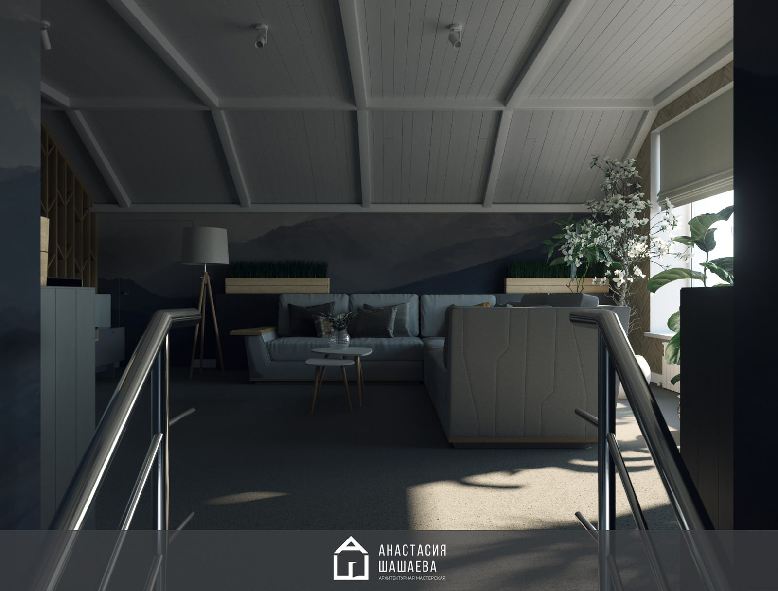 Дизайн интерьера бильярдной в мансардном этаже