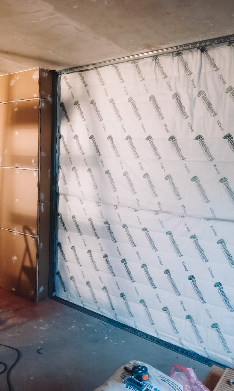 Звукоизоляция стены в Таунхаусе 18 м2