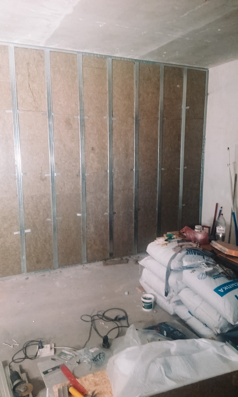 Звукоизоляция стены в Таунхаусе 15 м2