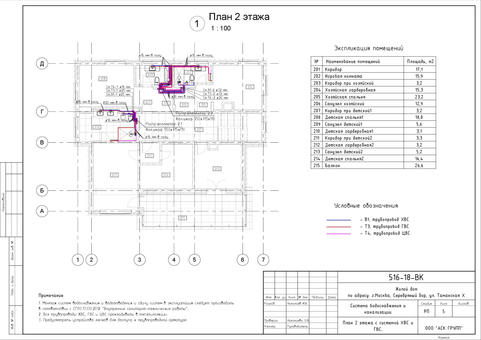 Проект водоснабжения и канализации дома 360 кв.м.