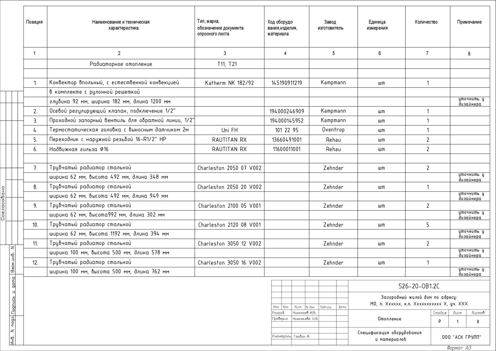 Проект отопления дома 446 кв.м.