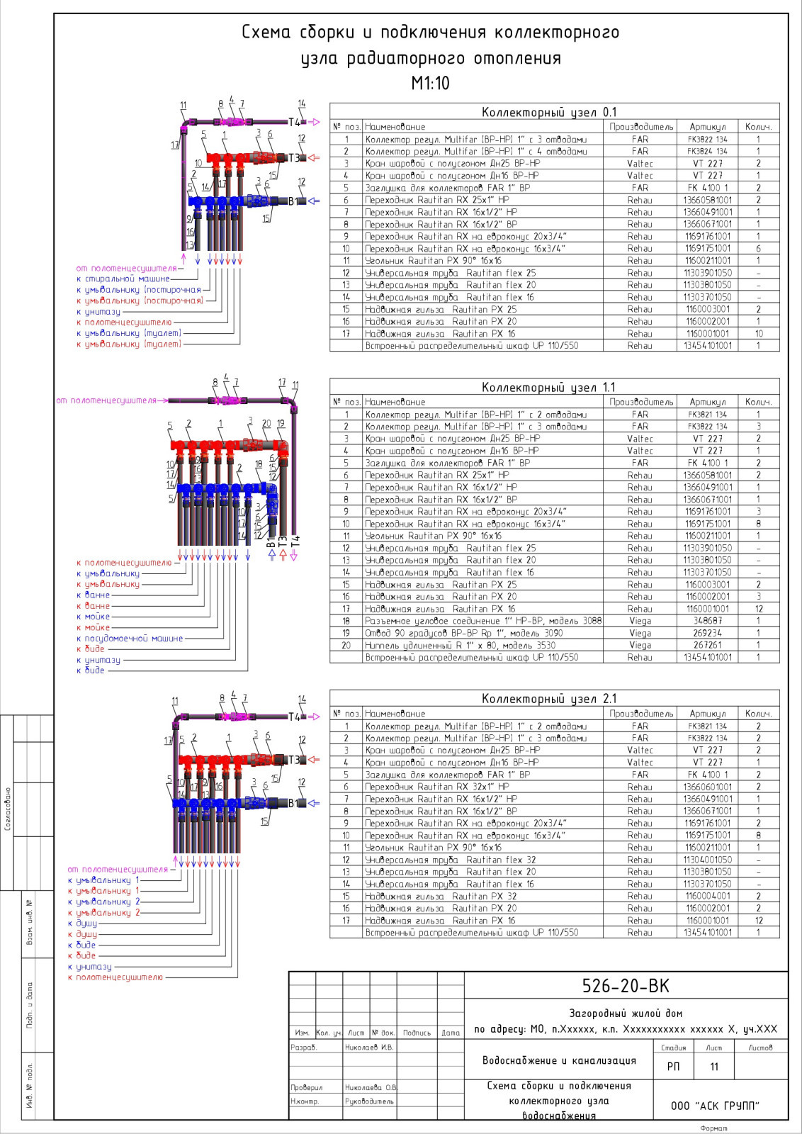 Проект водоснабжения и канализации дома 360 кв.м.