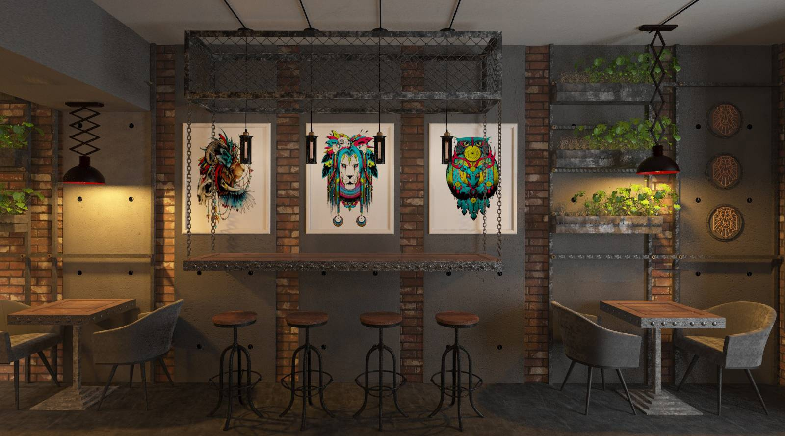 Интерьер бургерной