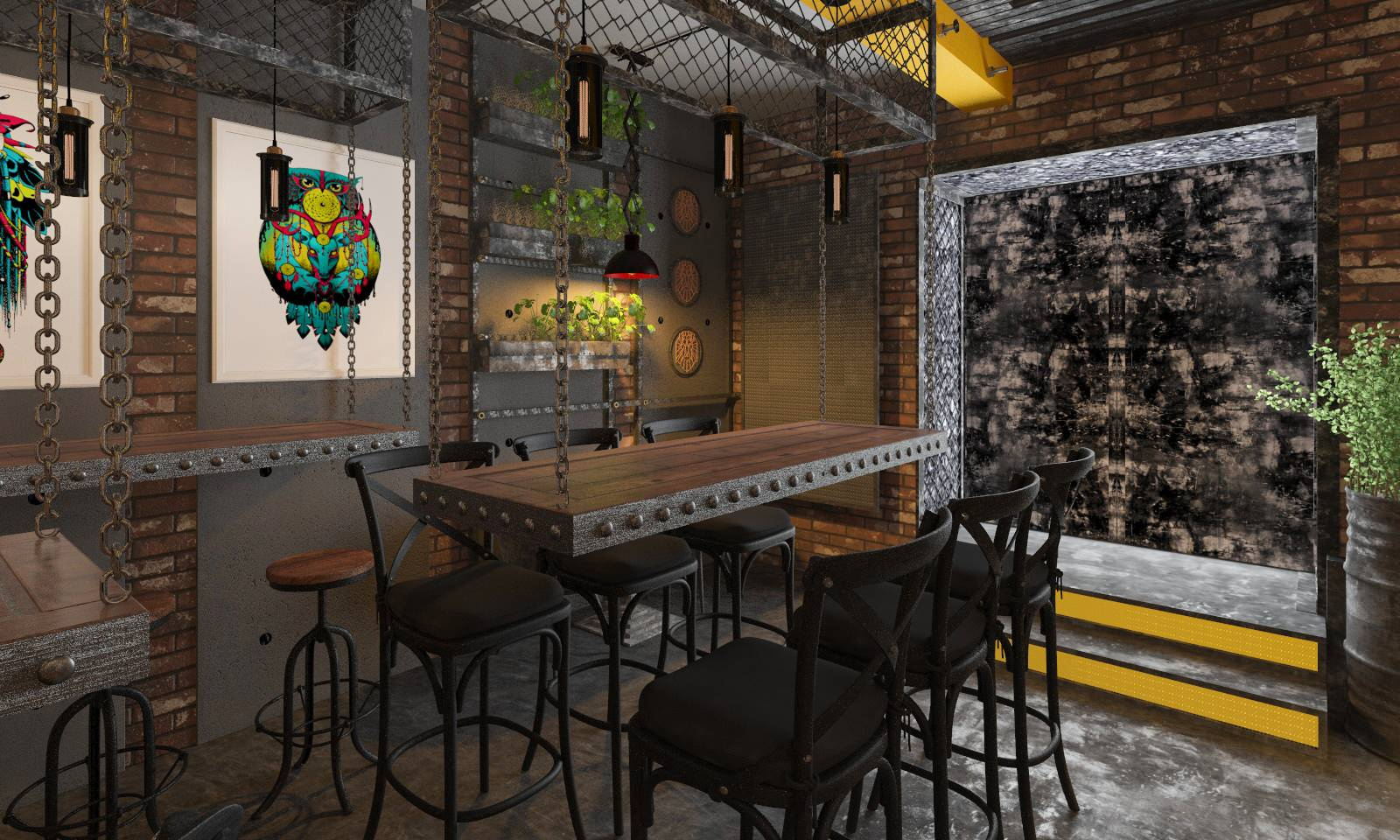 Интерьер бургерной