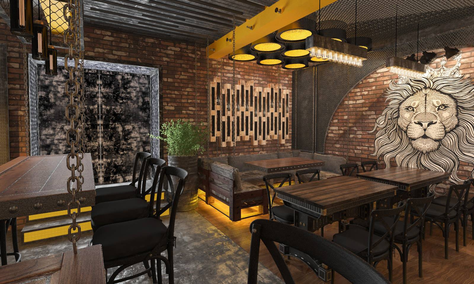 Интерьер бургерной