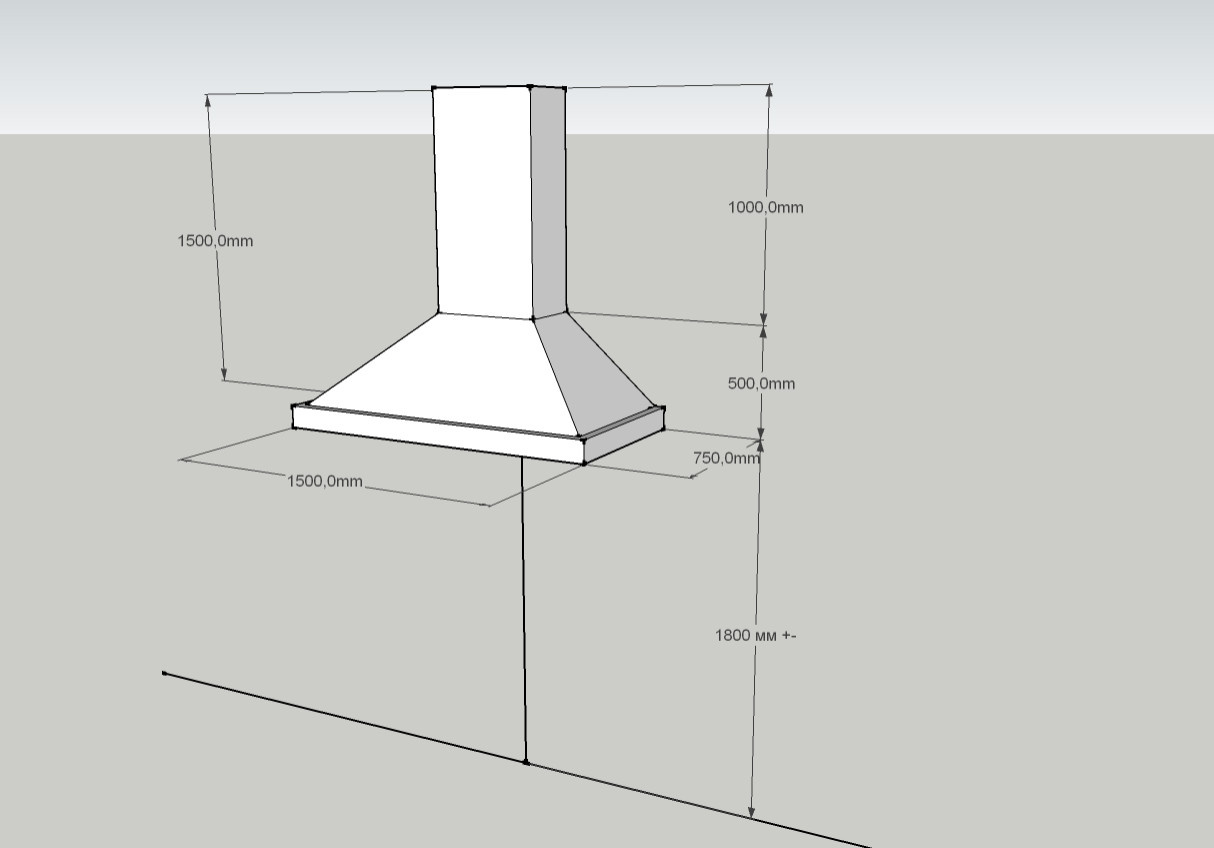 Купольная вытяжка в 3д