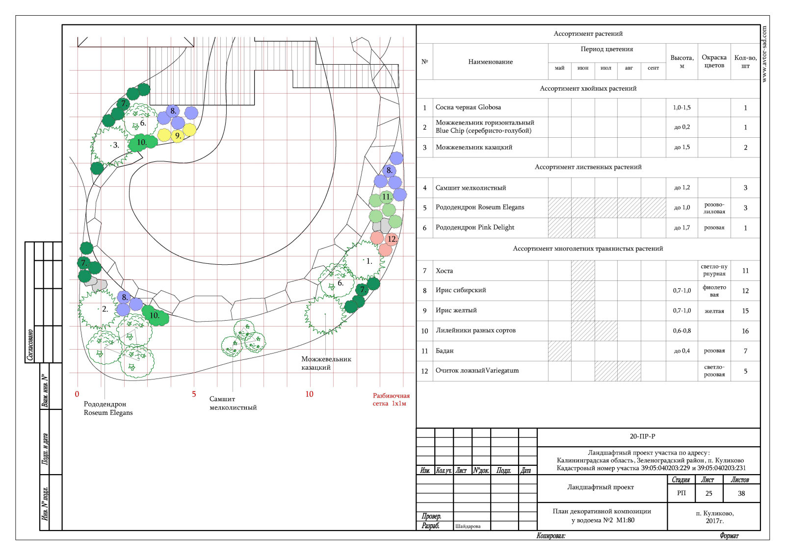 Ландшафтный проект благоустройства участка п. Куликово, Калининградская область